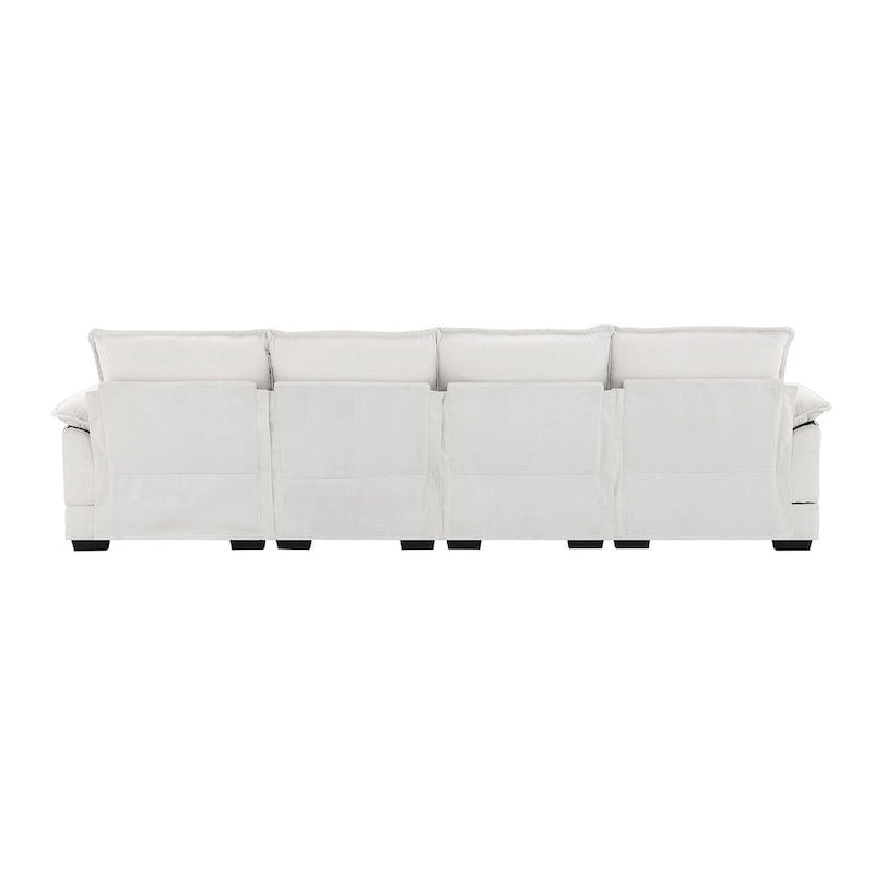 Canapé d'angle modulable 6 places en U blanc/gris/vert/bleu/noir