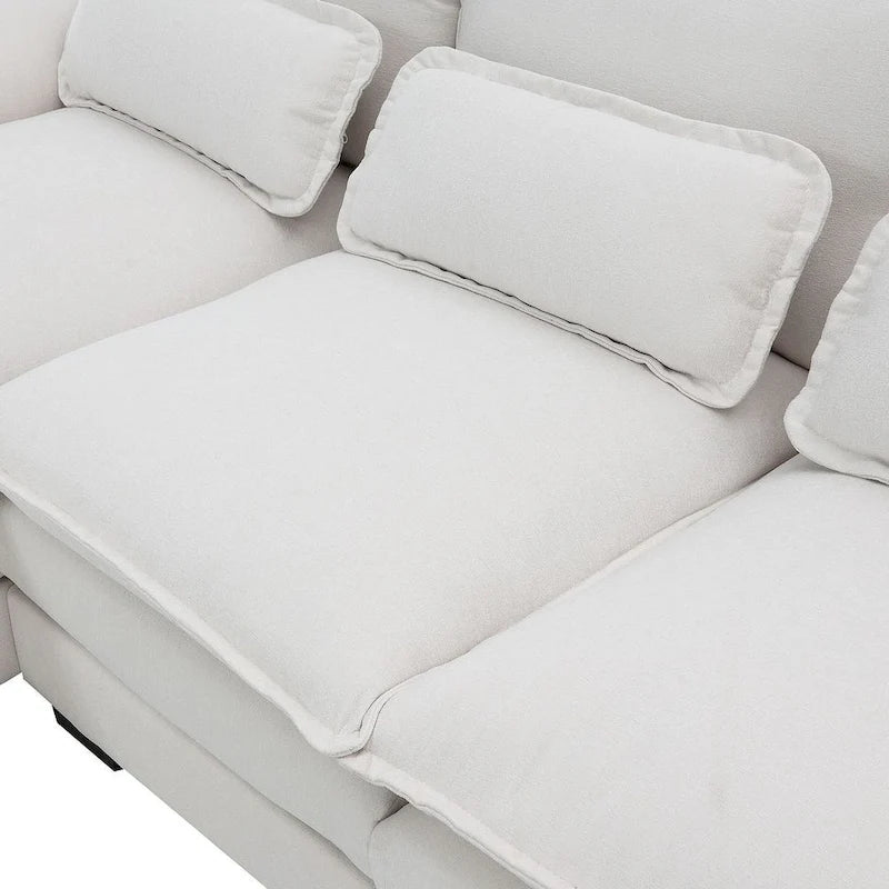 Canapé d'angle modulable 6 places en U blanc/gris/vert/bleu/noir