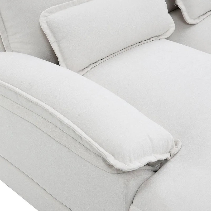 Canapé d'angle modulable 6 places en U blanc/gris/vert/bleu/noir