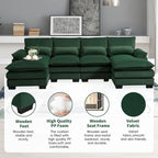 Canapé d'angle modulable 6 places en U blanc/gris/vert/bleu/noir
