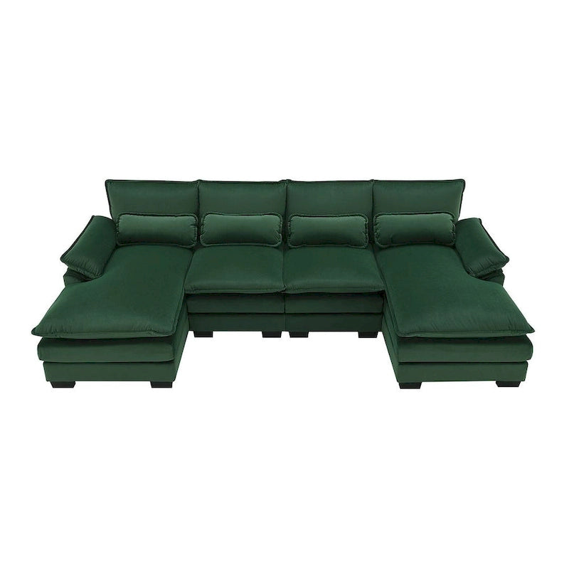 Canapé d'angle modulable 6 places en U blanc/gris/vert/bleu/noir