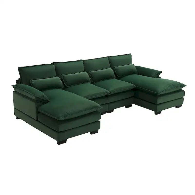 Canapé d'angle modulable 6 places en U blanc/gris/vert/bleu/noir
