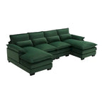 Canapé d'angle modulable 6 places en U blanc/gris/vert/bleu/noir