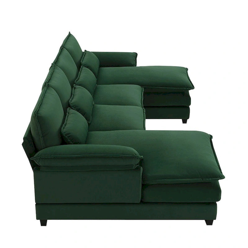 Canapé d'angle modulable 6 places en U blanc/gris/vert/bleu/noir