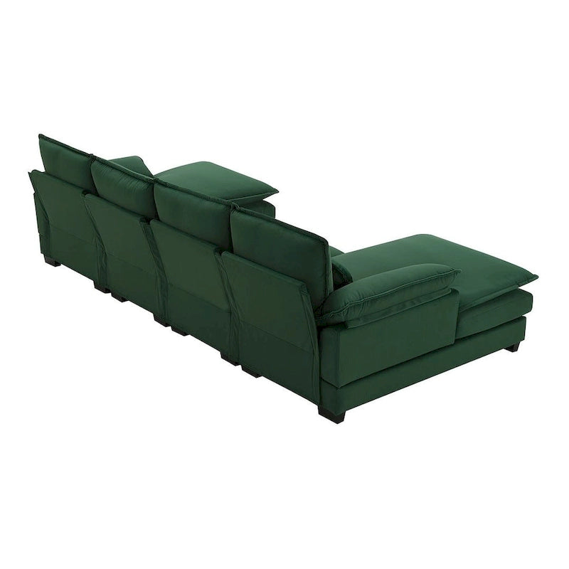 Canapé d'angle modulable 6 places en U blanc/gris/vert/bleu/noir