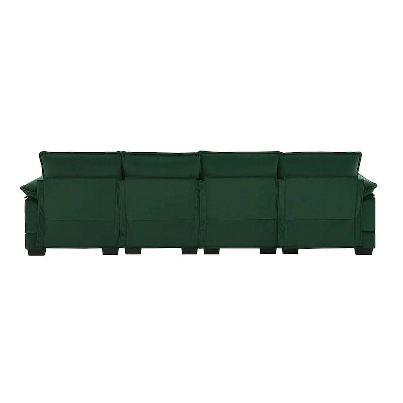 Canapé d'angle modulable 6 places en U blanc/gris/vert/bleu/noir