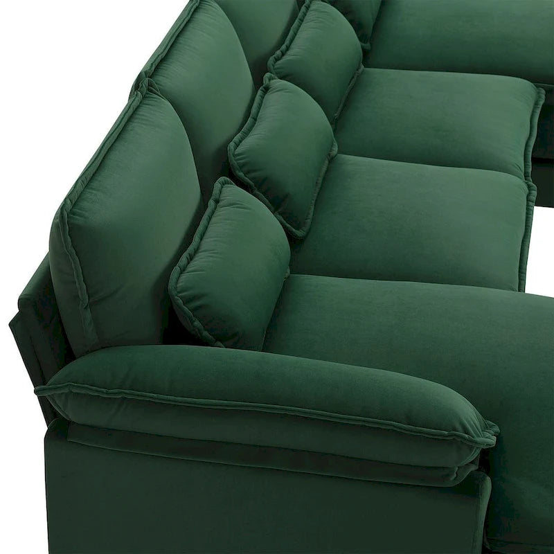 Canapé d'angle modulable 6 places en U blanc/gris/vert/bleu/noir
