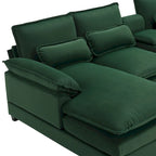 Canapé d'angle modulable 6 places en U blanc/gris/vert/bleu/noir