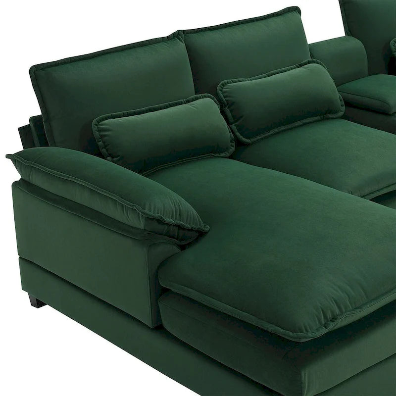 Canapé d'angle modulable 6 places en U blanc/gris/vert/bleu/noir