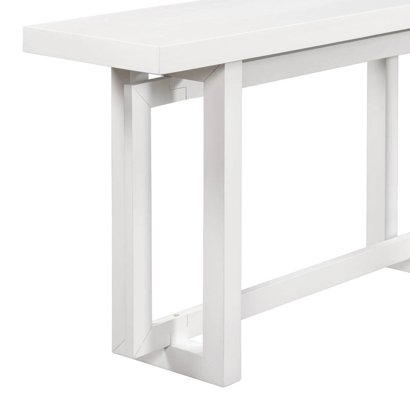 Console de style industriel, plateau MDF et pin, bleu marine / gris foncé / blanc, 1 personne