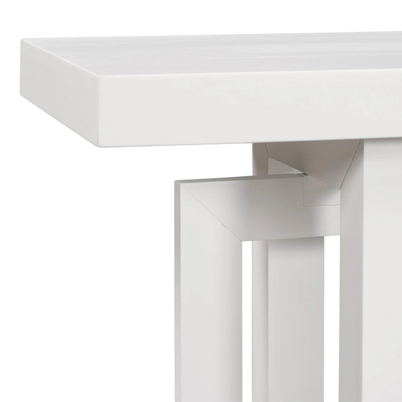 Console de style industriel, plateau MDF et pin, bleu marine / gris foncé / blanc, 1 personne