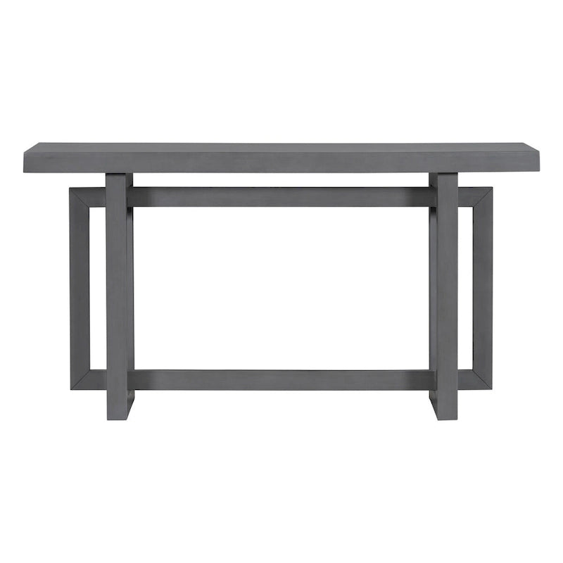 Console de style industriel, plateau MDF et pin, bleu marine / gris foncé / blanc, 1 personne