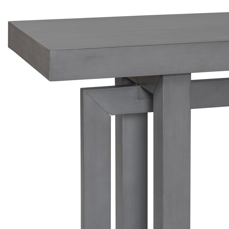 Console de style industriel, plateau MDF et pin, bleu marine / gris foncé / blanc, 1 personne