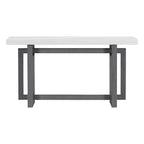 Console de style industriel, plateau MDF et pin, bleu marine / gris foncé / blanc, 1 personne