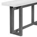 Console de style industriel, plateau MDF et pin, bleu marine / gris foncé / blanc, 1 personne