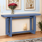 Console de style industriel, plateau MDF et pin, bleu marine / gris foncé / blanc, 1 personne