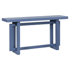 Console de style industriel, plateau MDF et pin, bleu marine / gris foncé / blanc, 1 personne