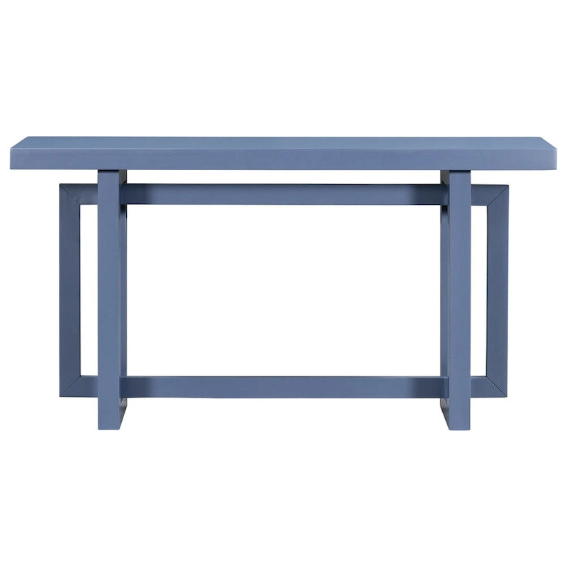 Console de style industriel, plateau MDF et pin, bleu marine / gris foncé / blanc, 1 personne