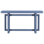 Console de style industriel, plateau MDF et pin, bleu marine / gris foncé / blanc, 1 personne