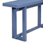 Console de style industriel, plateau MDF et pin, bleu marine / gris foncé / blanc, 1 personne