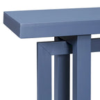 Console de style industriel, plateau MDF et pin, bleu marine / gris foncé / blanc, 1 personne