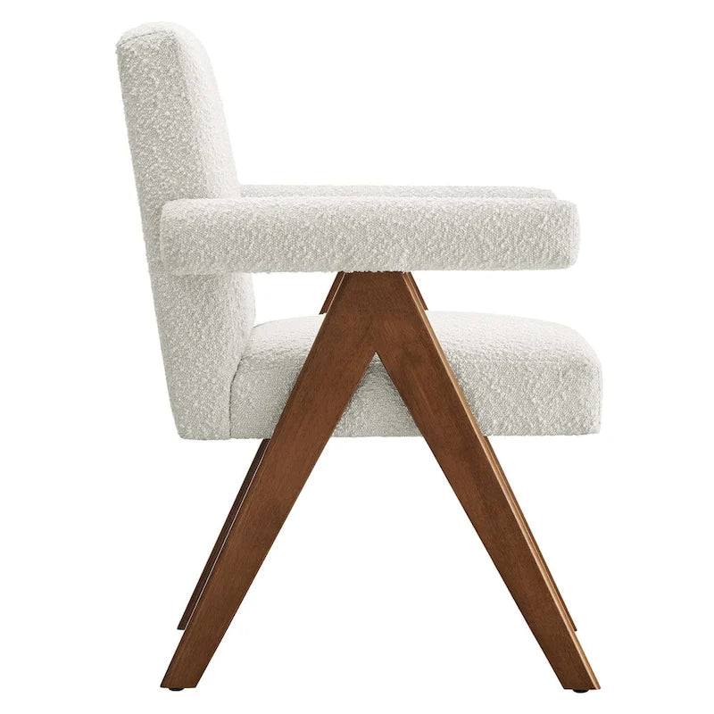 Chaise de salle à manger Lyra en tissu bouclé – Lot de 2
