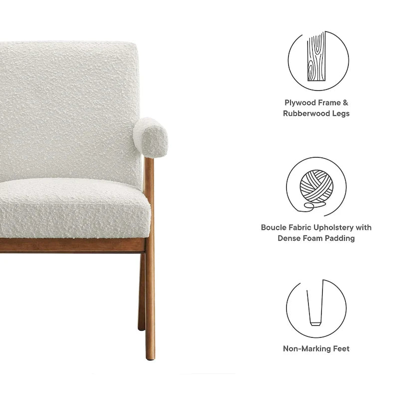Chaise de salle à manger Lyra en tissu bouclé – Lot de 2