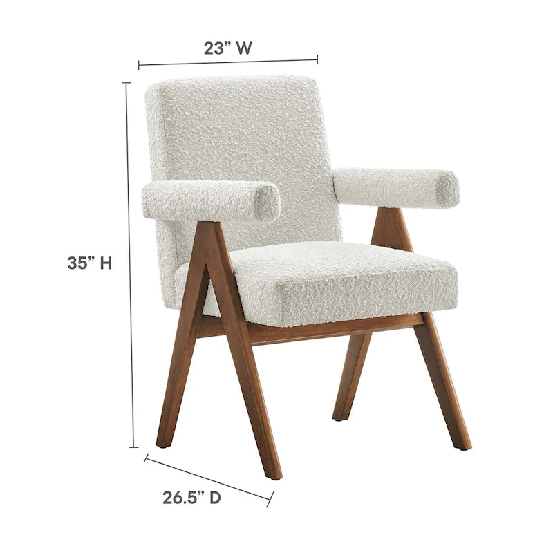 Chaise de salle à manger Lyra en tissu bouclé – Lot de 2