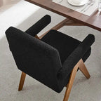 Chaise de salle à manger Lyra en tissu bouclé – Lot de 2