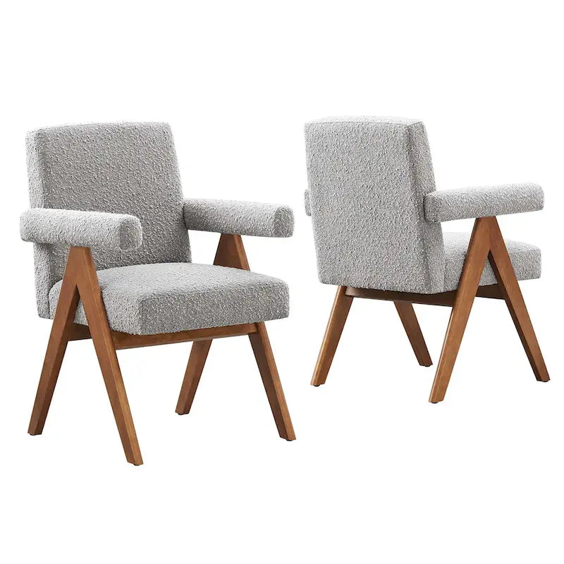 Chaise de salle à manger Lyra en tissu bouclé – Lot de 2
