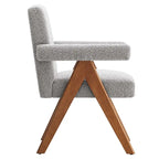 Chaise de salle à manger Lyra en tissu bouclé – Lot de 2