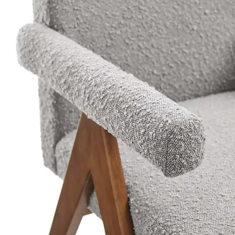 Chaise de salle à manger Lyra en tissu bouclé – Lot de 2