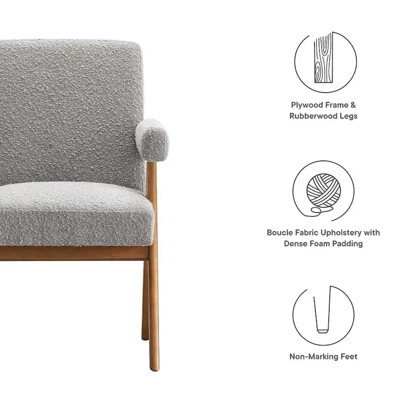 Chaise de salle à manger Lyra en tissu bouclé – Lot de 2
