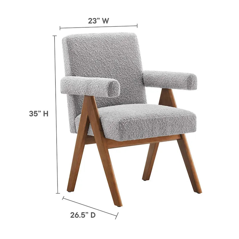 Chaise de salle à manger Lyra en tissu bouclé – Lot de 2