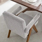 Chaise de salle à manger Lyra en tissu bouclé – Lot de 2