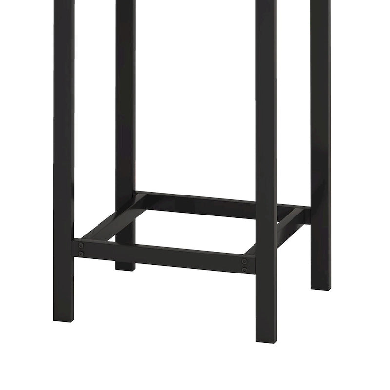 Ensemble table de bar et 2 tabourets bicolore gris/marron