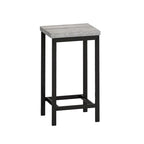 Ensemble table de bar et 2 tabourets bicolore gris/marron