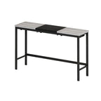 Ensemble table de bar et 2 tabourets bicolore gris/marron