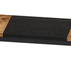 Ensemble table de bar et 2 tabourets bicolore gris/marron