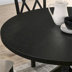 Table de salle à manger avec piètement en croix en noir