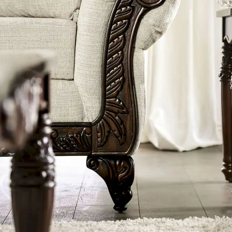 Canapé chenille traditionnel gris clair, 3 places