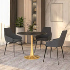Table à manger ronde 4 places noire / blanche / marbrée avec pied central