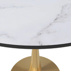 Table à manger ronde 4 places noire / blanche / marbrée avec pied central