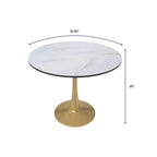 Table à manger ronde 4 places noire / blanche / marbrée avec pied central