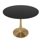 Table à manger ronde 4 places noire / blanche / marbrée avec pied central