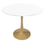 Table à manger ronde 4 places noire / blanche / marbrée avec pied central