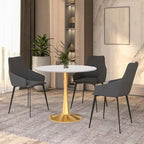 Table à manger ronde 4 places noire / blanche / marbrée avec pied central