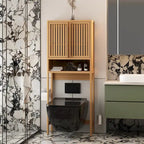 Meuble de salle de bain de 165 cm, neutre, à placer au-dessus des toilettes, avec étagère et deux portes