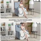 Fauteuil inclinable électrique pivotant et à bascule avec coussin de soutien lombaire et cervical, ports USB et Type-C